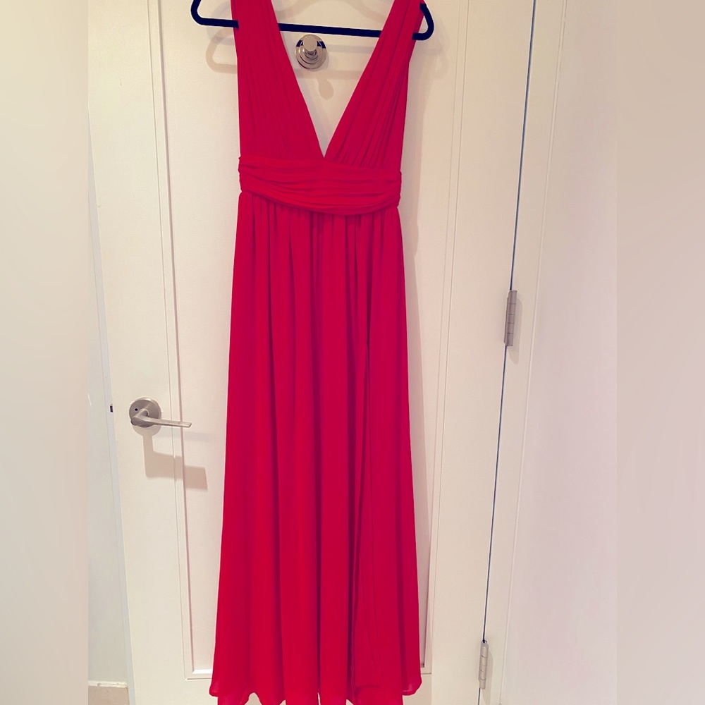 Lulus Heavenly Hues Red Maxi Dress